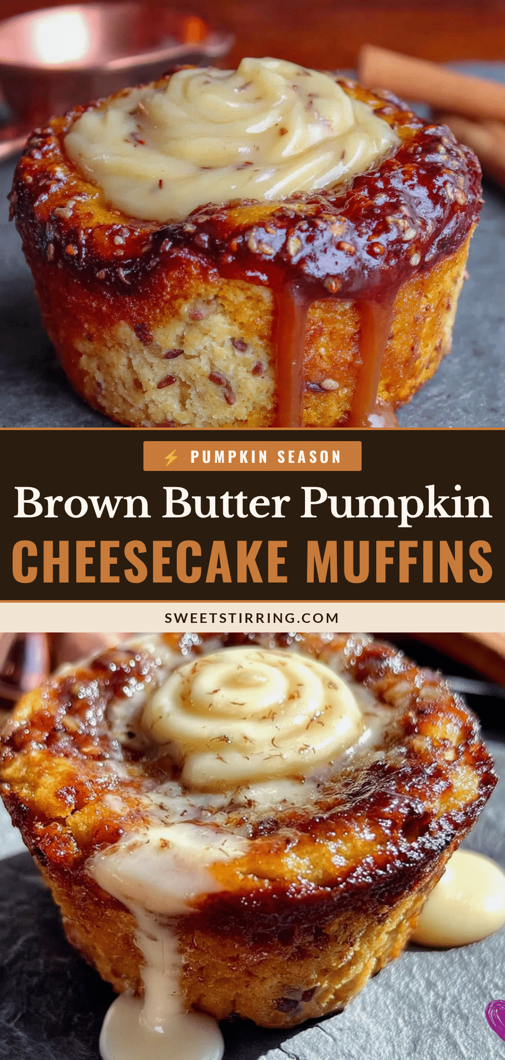brown butter pumpkin cheesecake muffins recipe