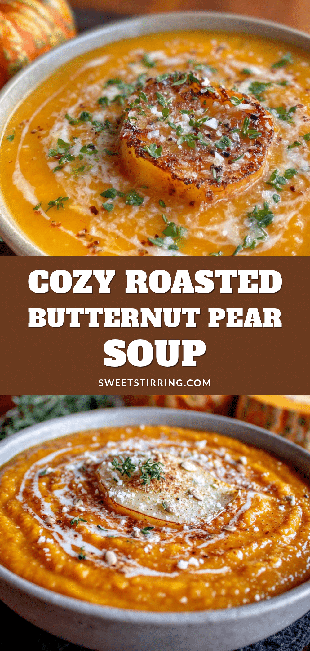 creamy roasted butternut squash and pear soup recipe