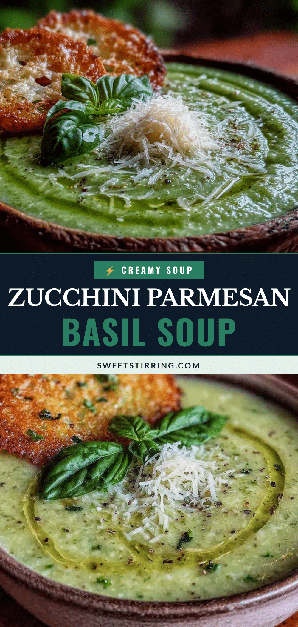 creamy zucchini soup with parmesan and basil recipe