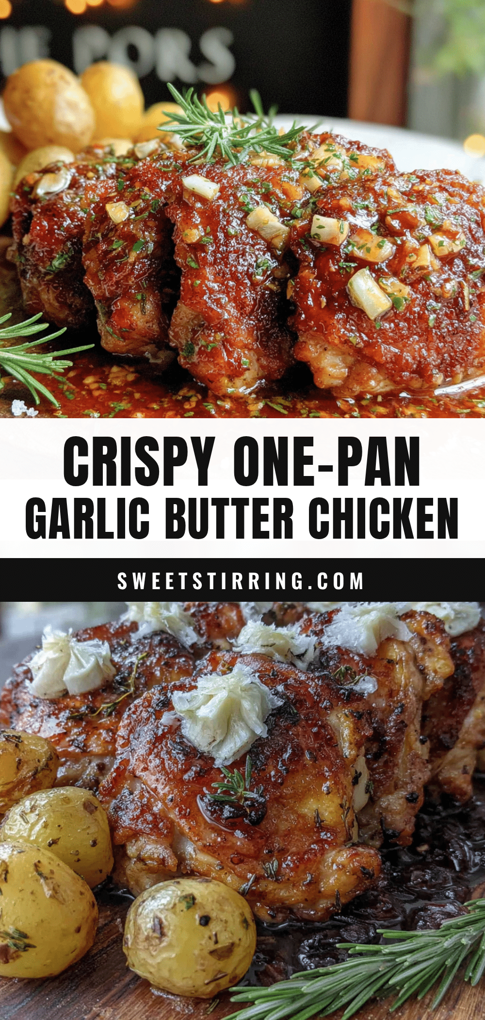crispy one-pan garlic butter chicken thighs recipe