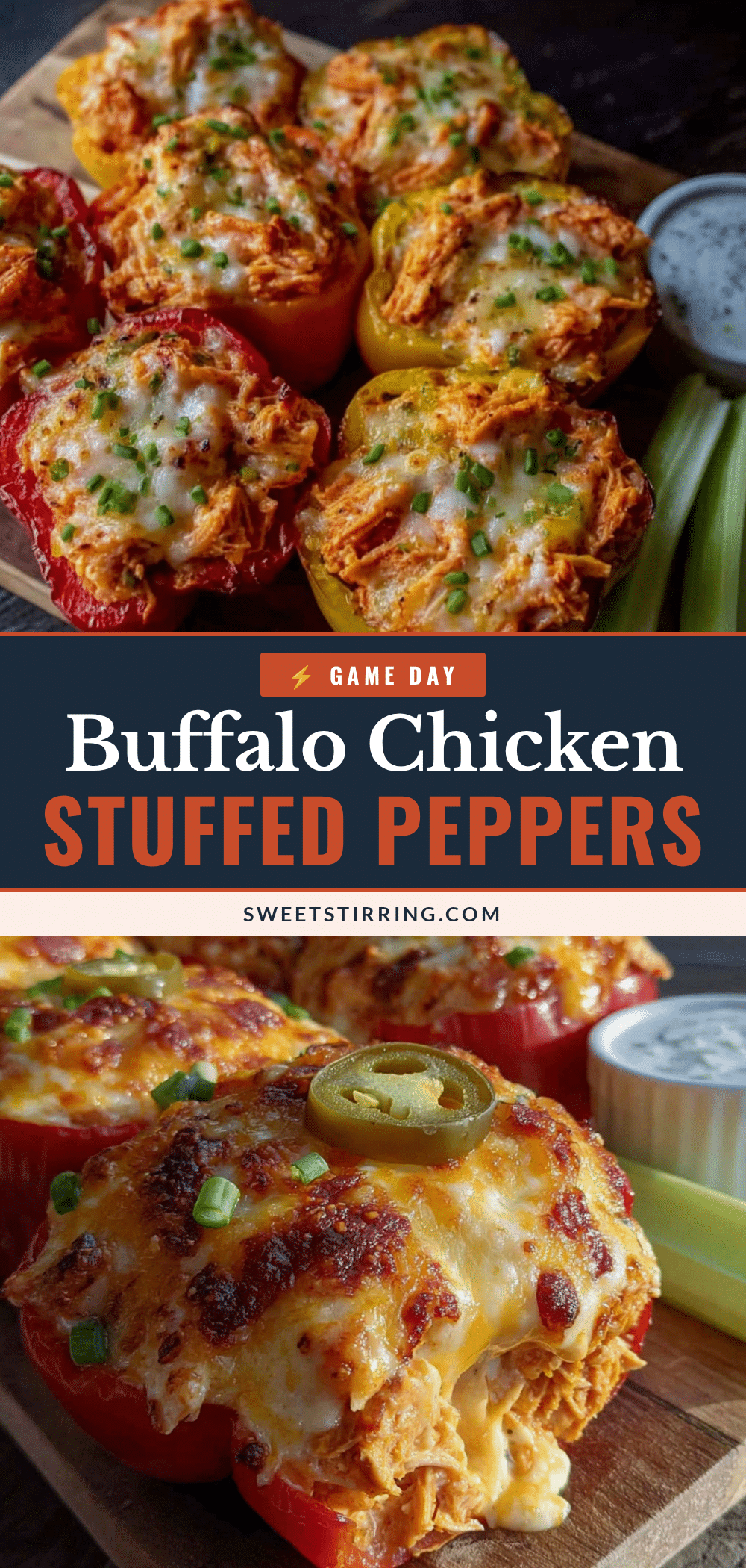 easy buffalo chicken stuffed peppers recipe