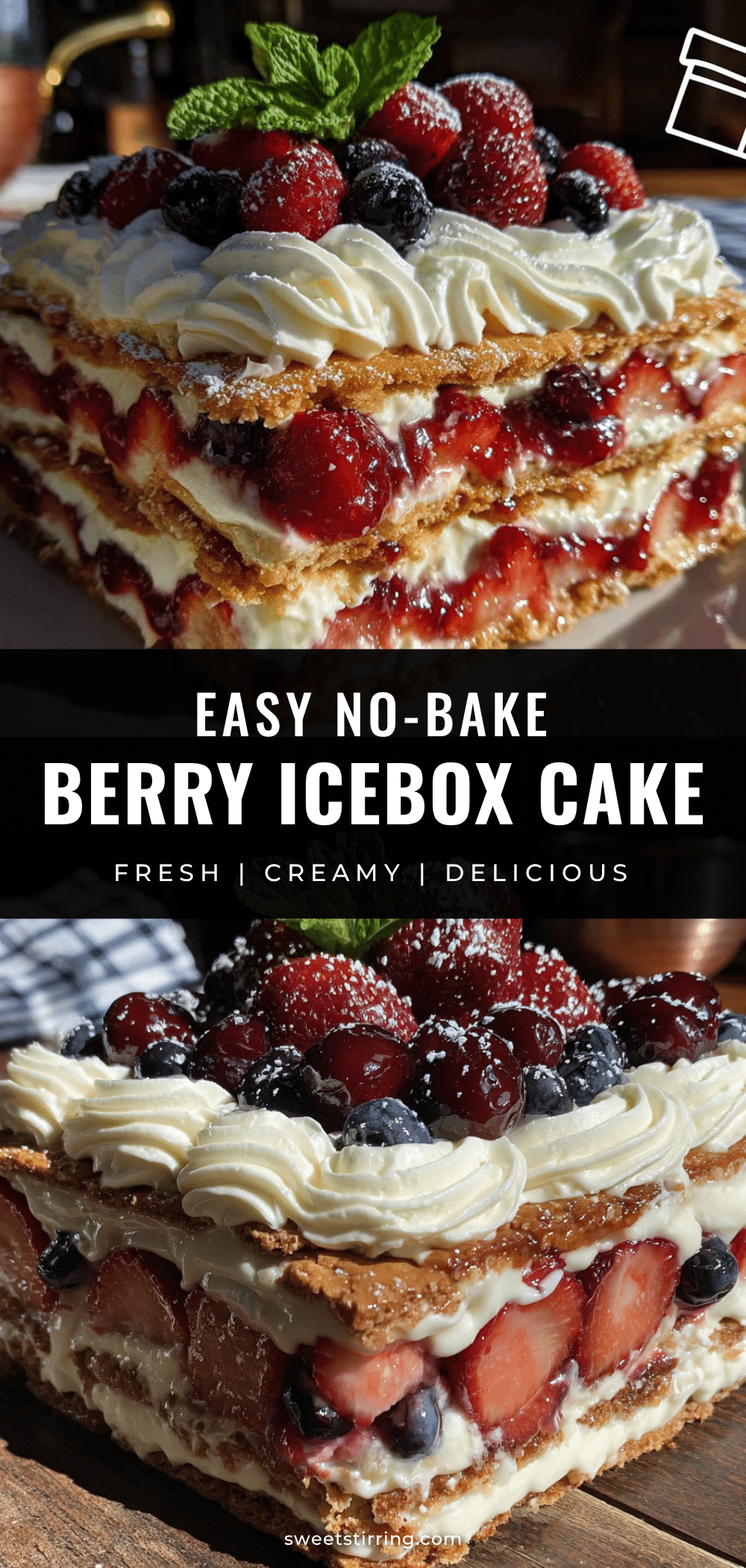 Easy No-Bake Berry Icebox Cake recipe