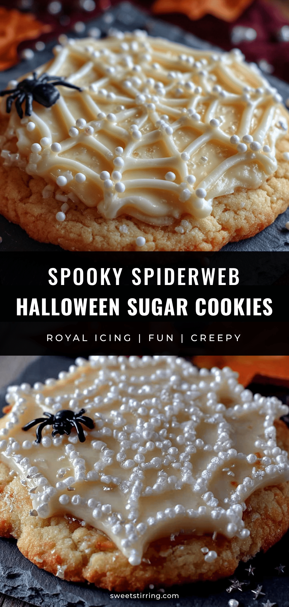 halloween sugar cookies with royal icing spiderwebs recipe