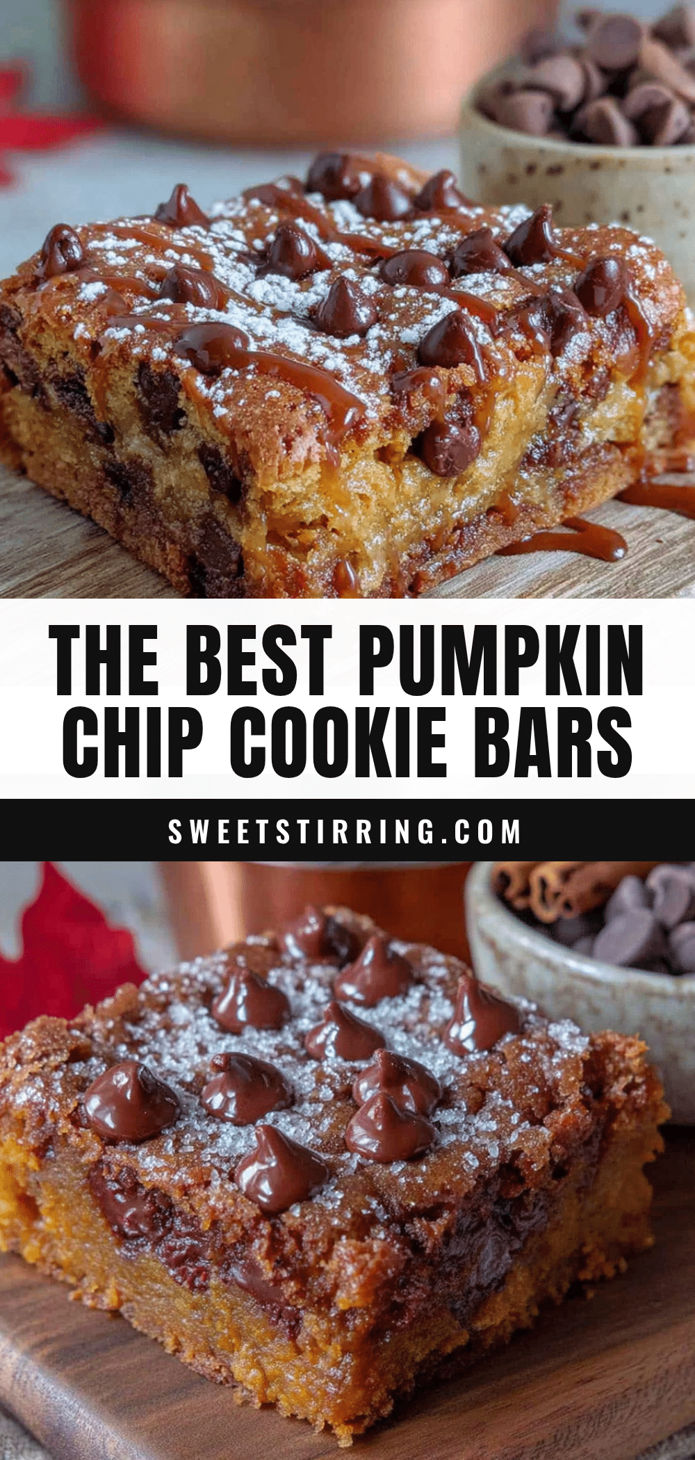 pumpkin chocolate chip cookie bars recipe