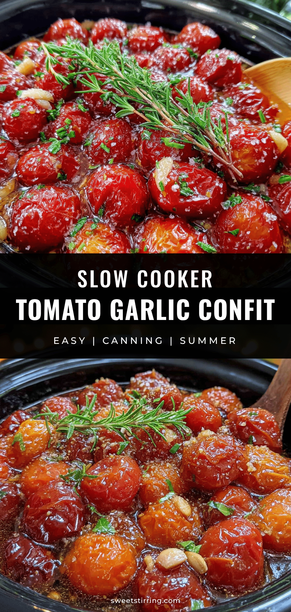 slow cooker cherry tomato garlic confit recipe