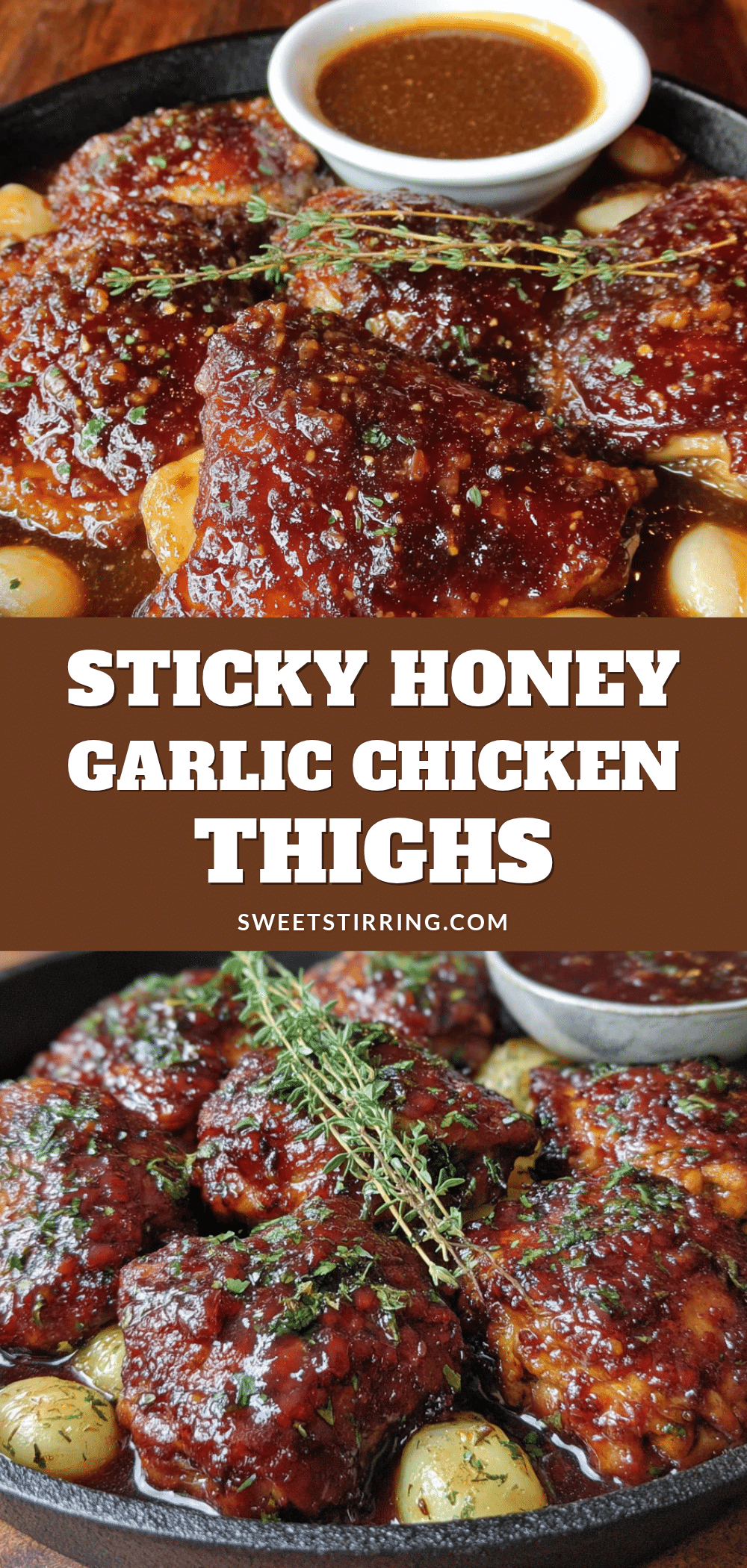 sticky honey garlic chicken thighs recipe