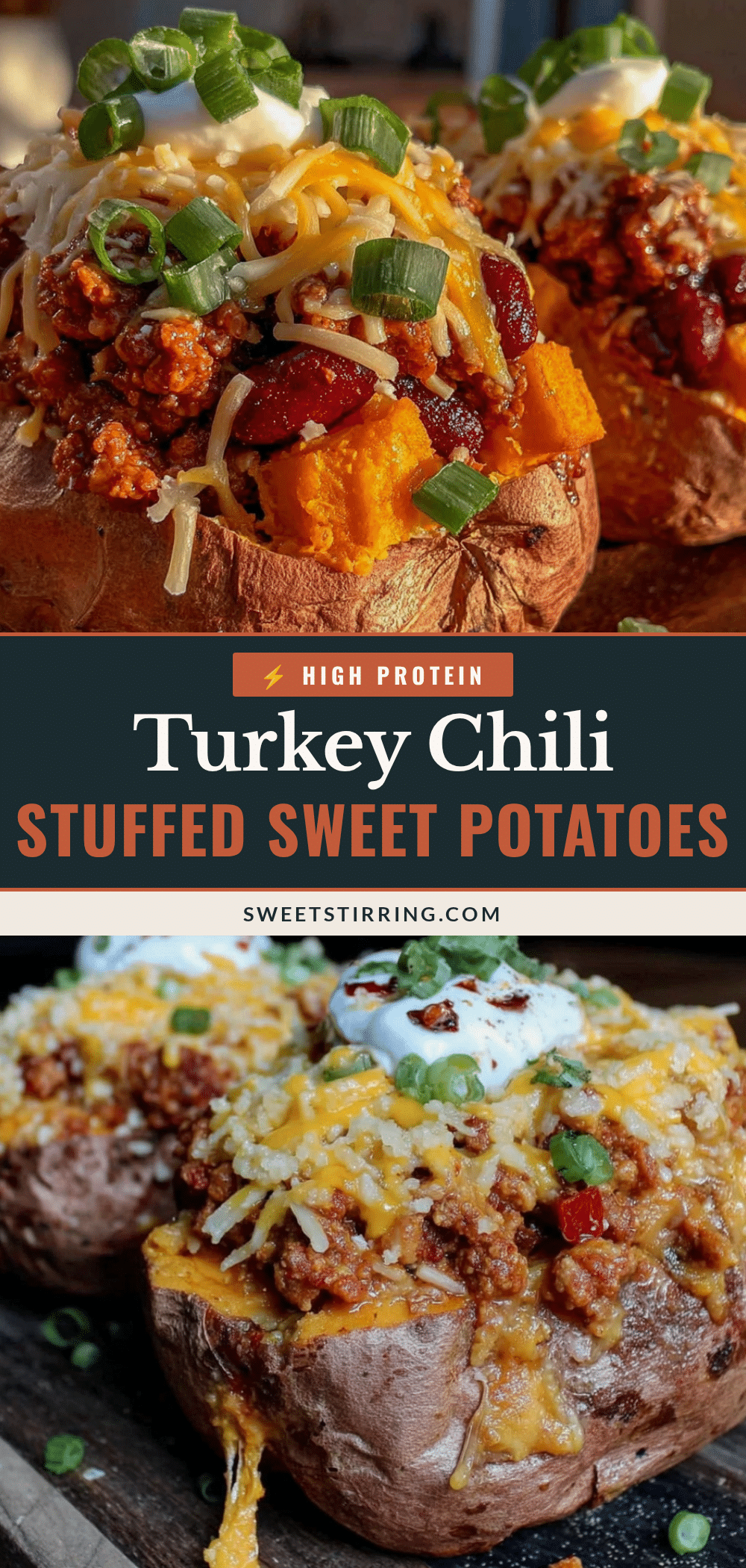 turkey chili stuffed sweet potatoes recipe