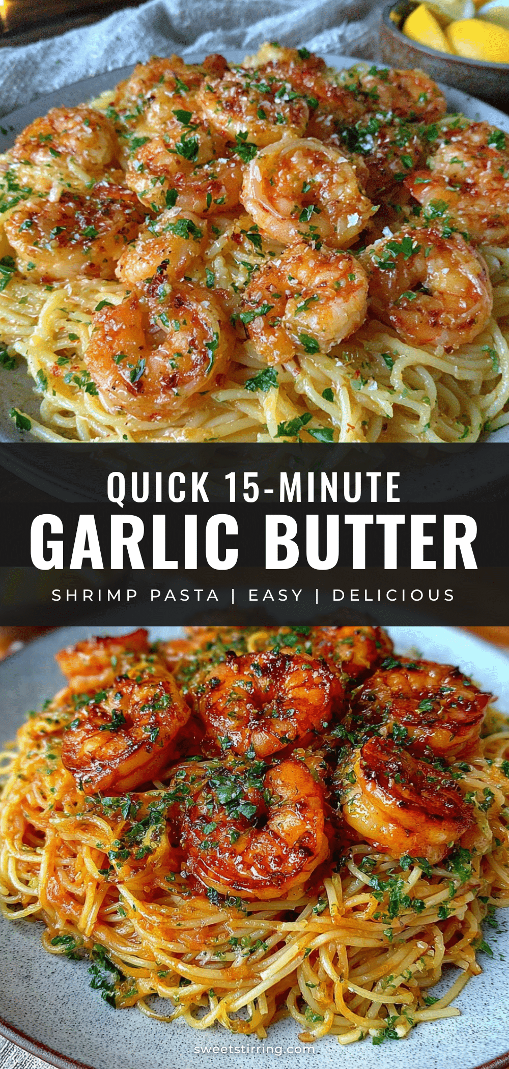 15-minute garlic butter shrimp pasta recipe