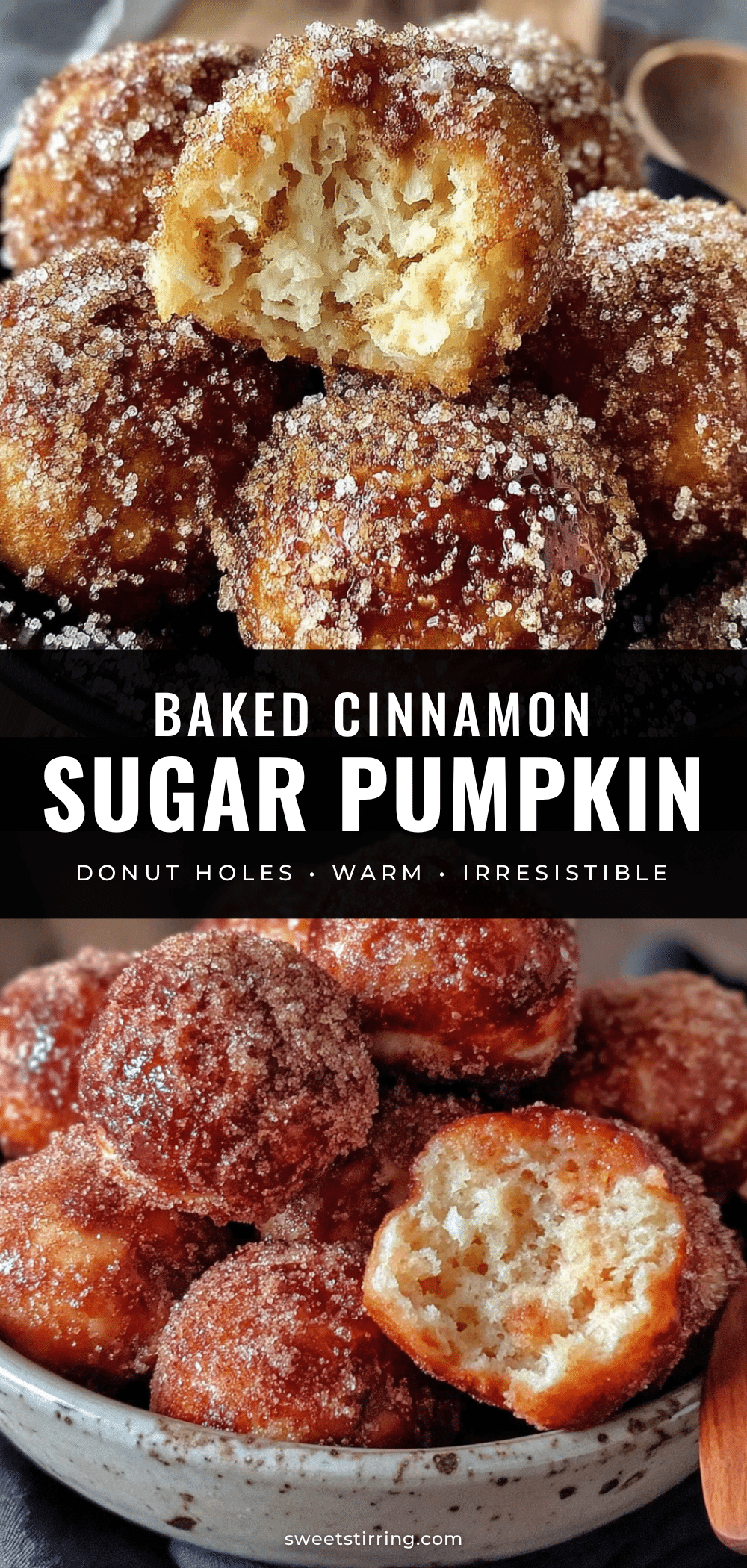 baked cinnamon sugar pumpkin donut holes recipe