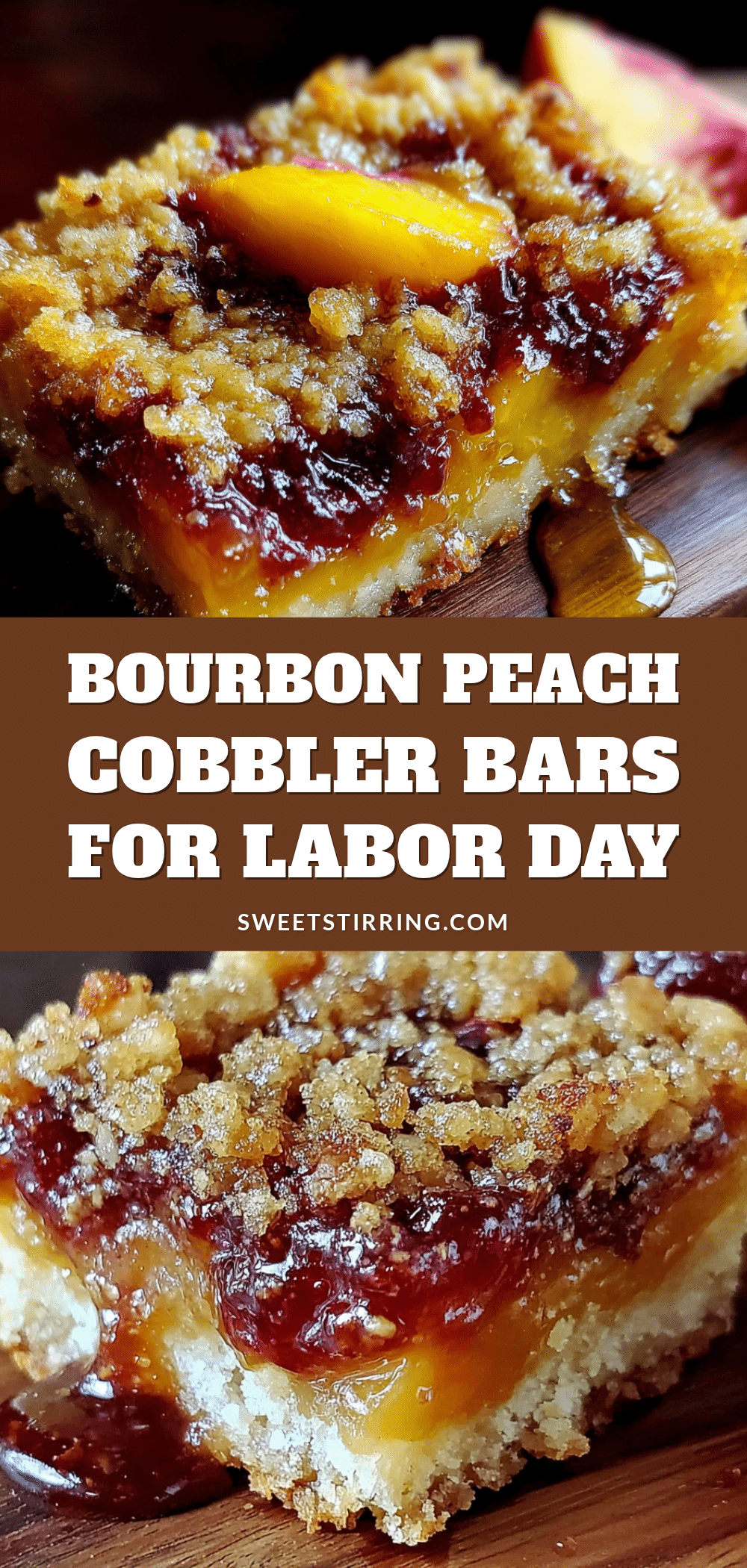 bourbon peach cobbler bars recipe