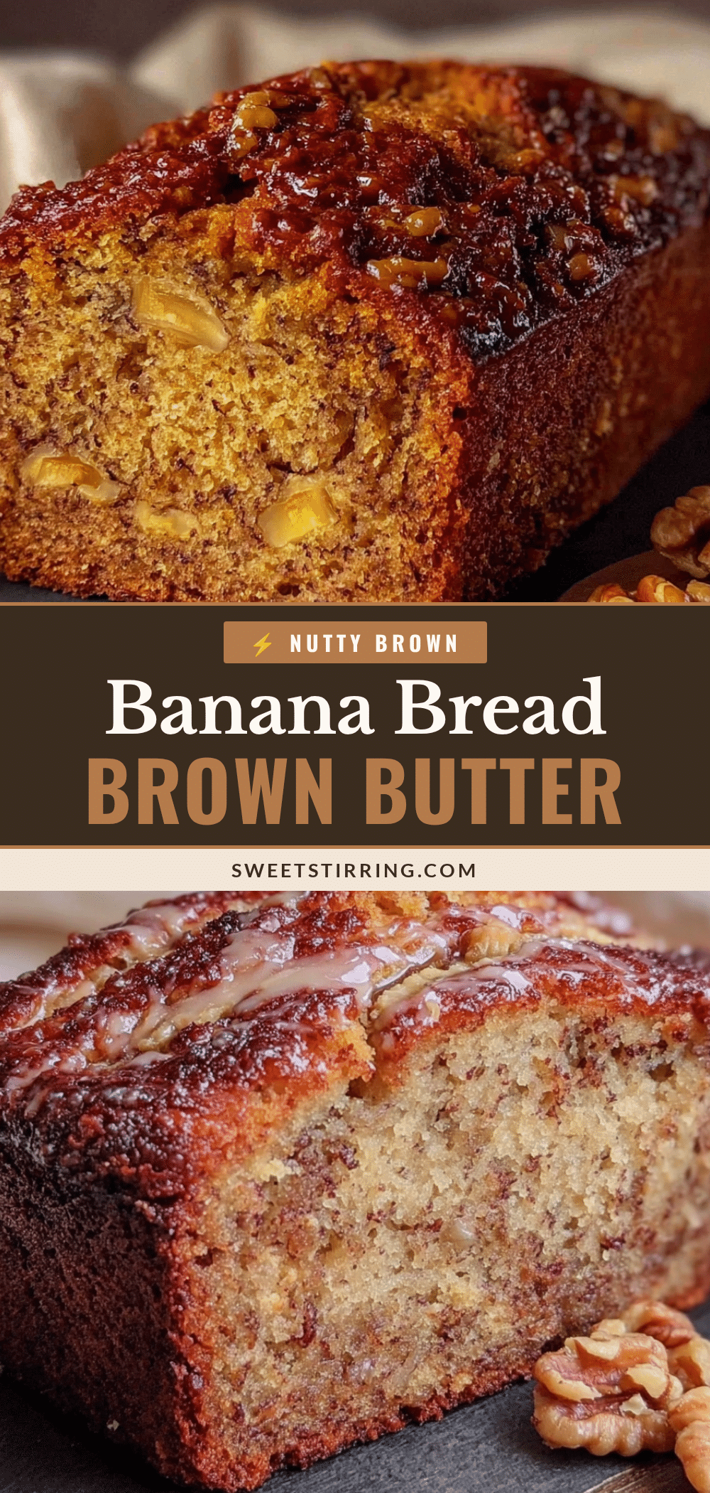 brown butter banana bread with walnuts recipe