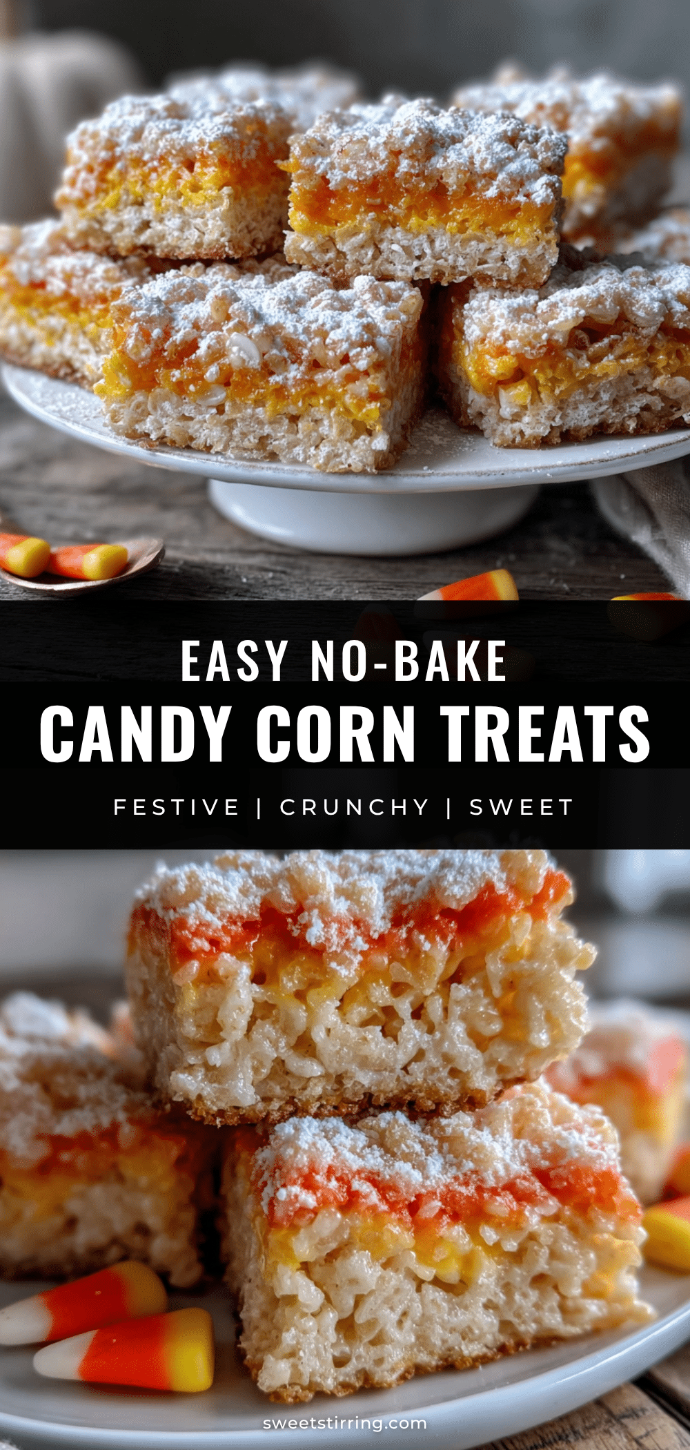 candy corn rice krispie treats recipe