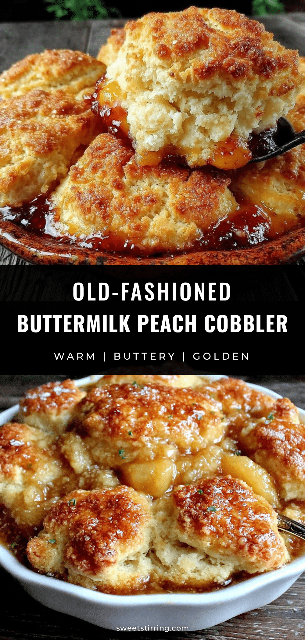 classic southern peach cobbler with buttermilk biscuit topping recipe