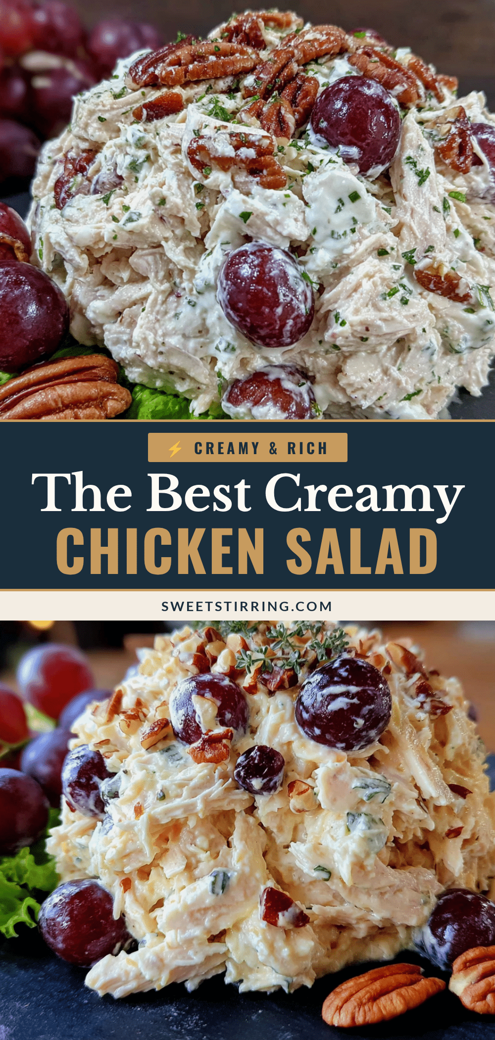 creamy chicken salad with grapes and pecans recipe