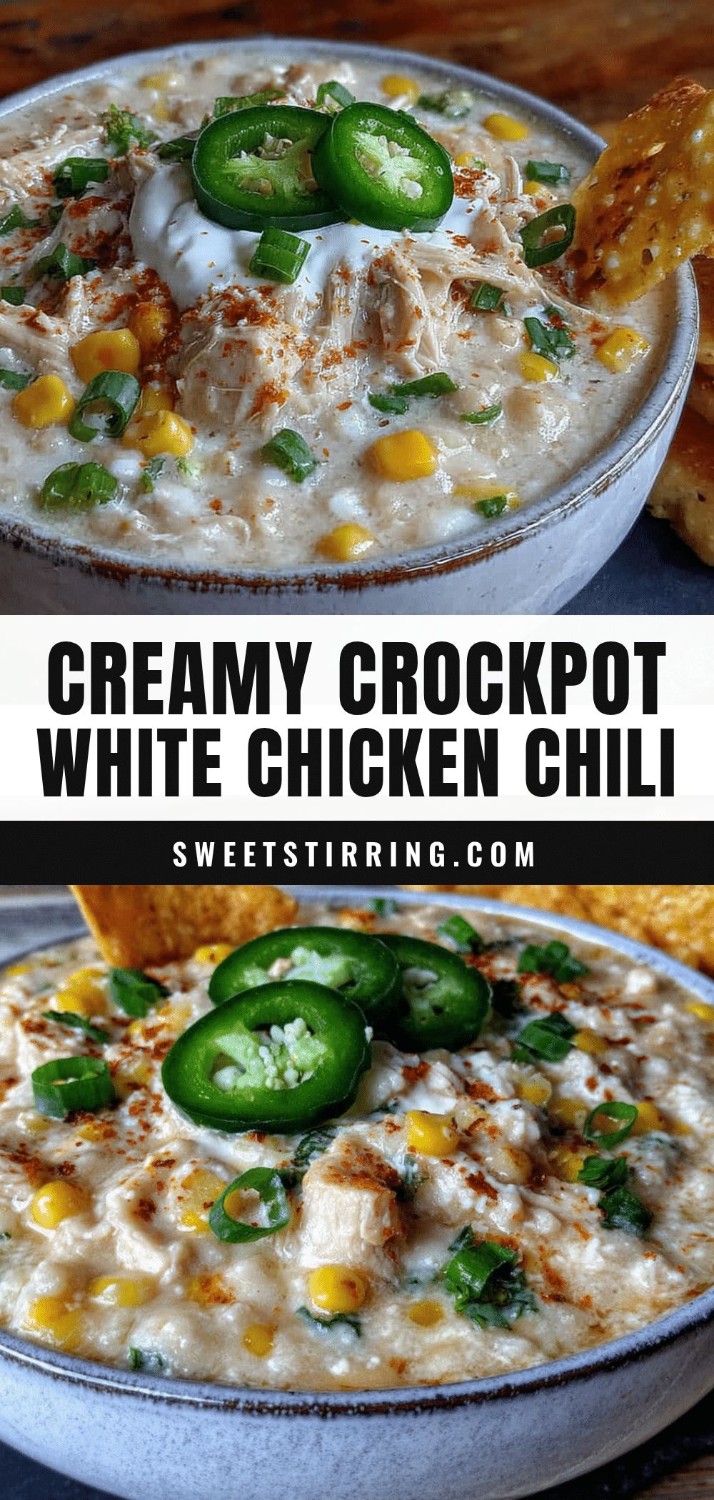 creamy crockpot white chicken chili recipe