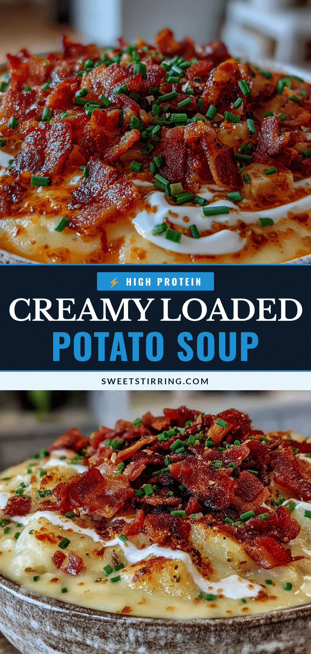 creamy loaded potato soup with crispy bacon recipe