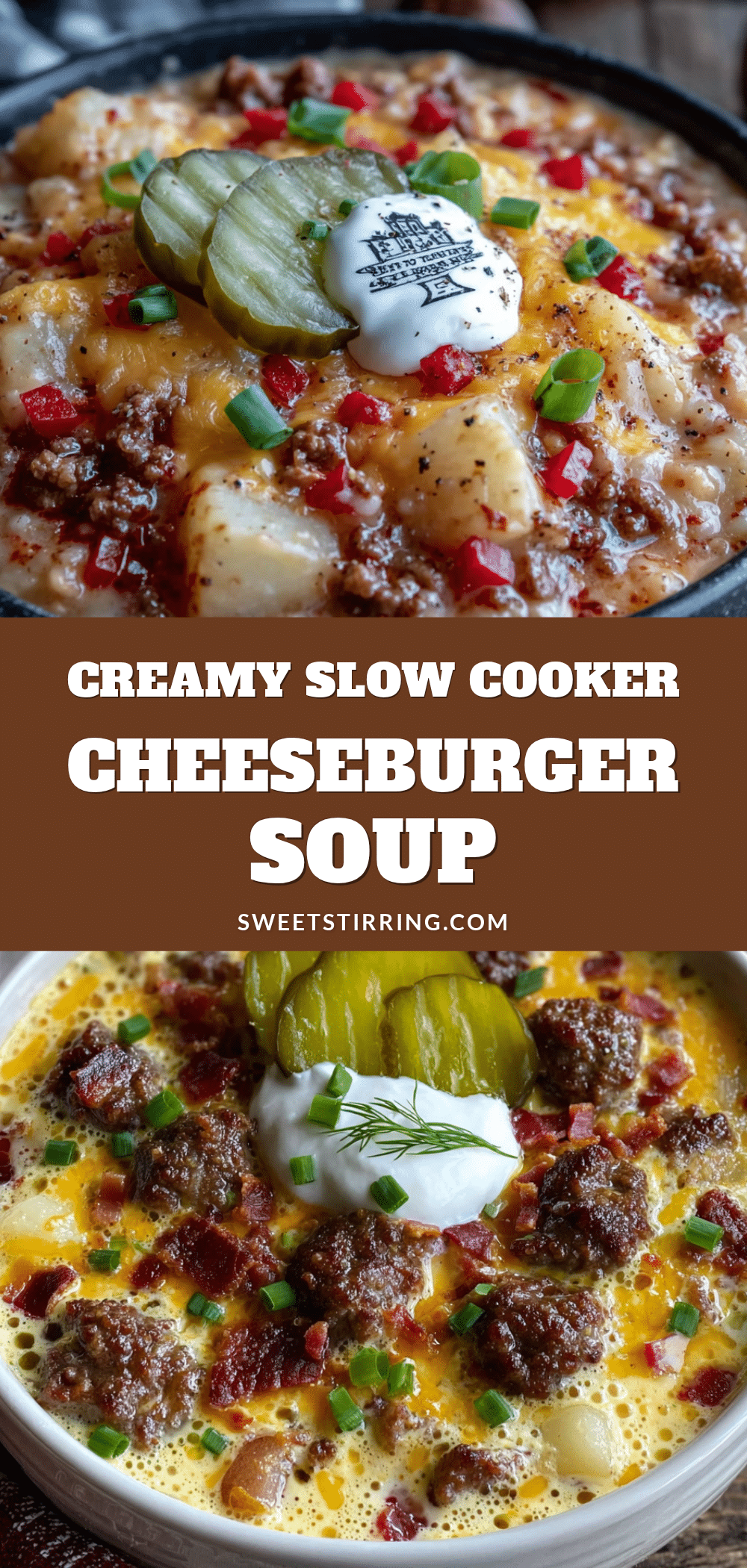 creamy slow cooker cheeseburger potato soup recipe