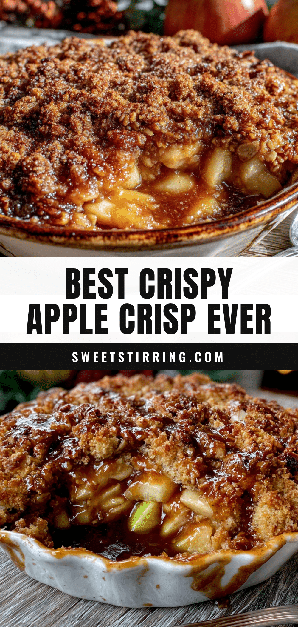 crispy apple crisp with oat pecan streusel recipe