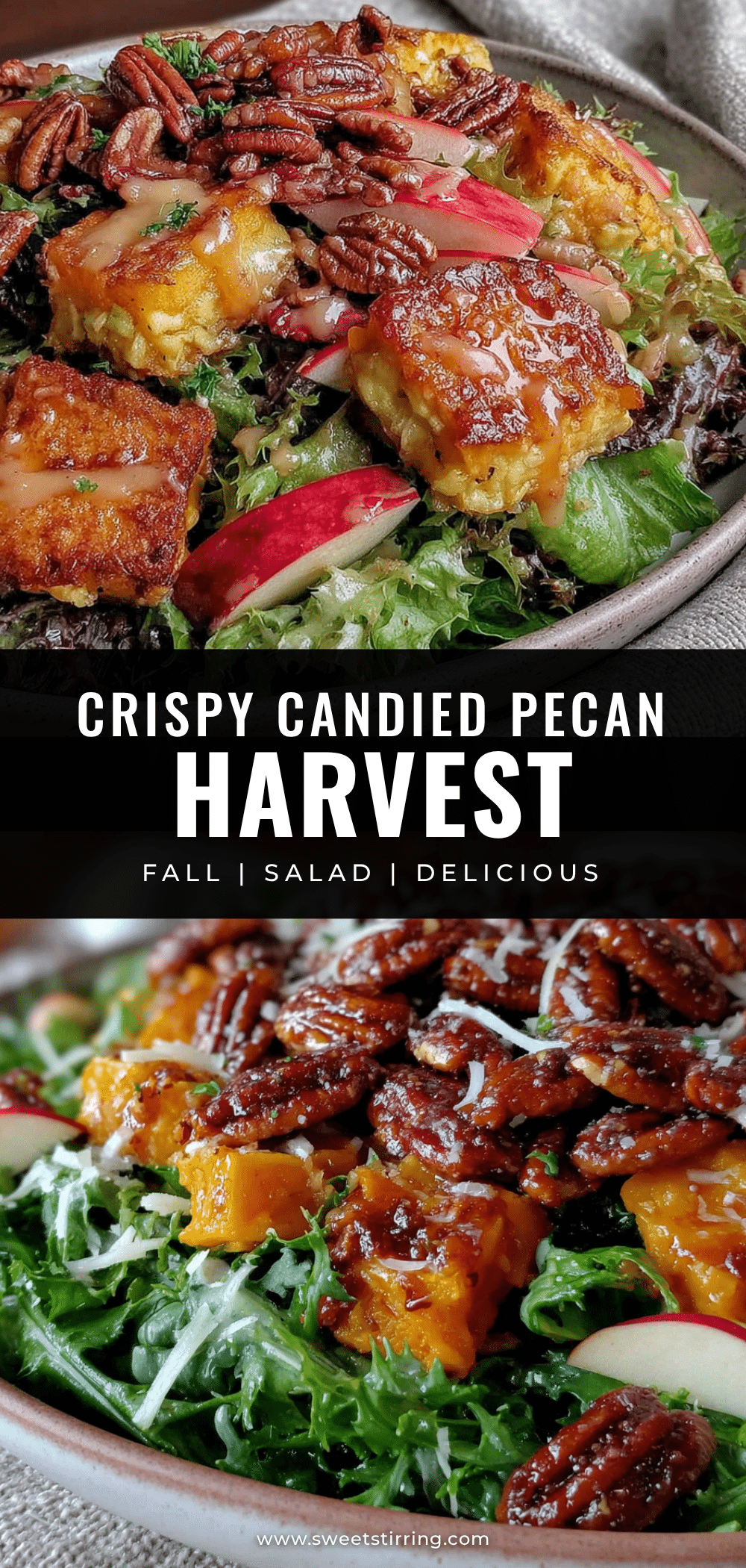 Crispy Candied Pecan Harvest Fall Salad recipe