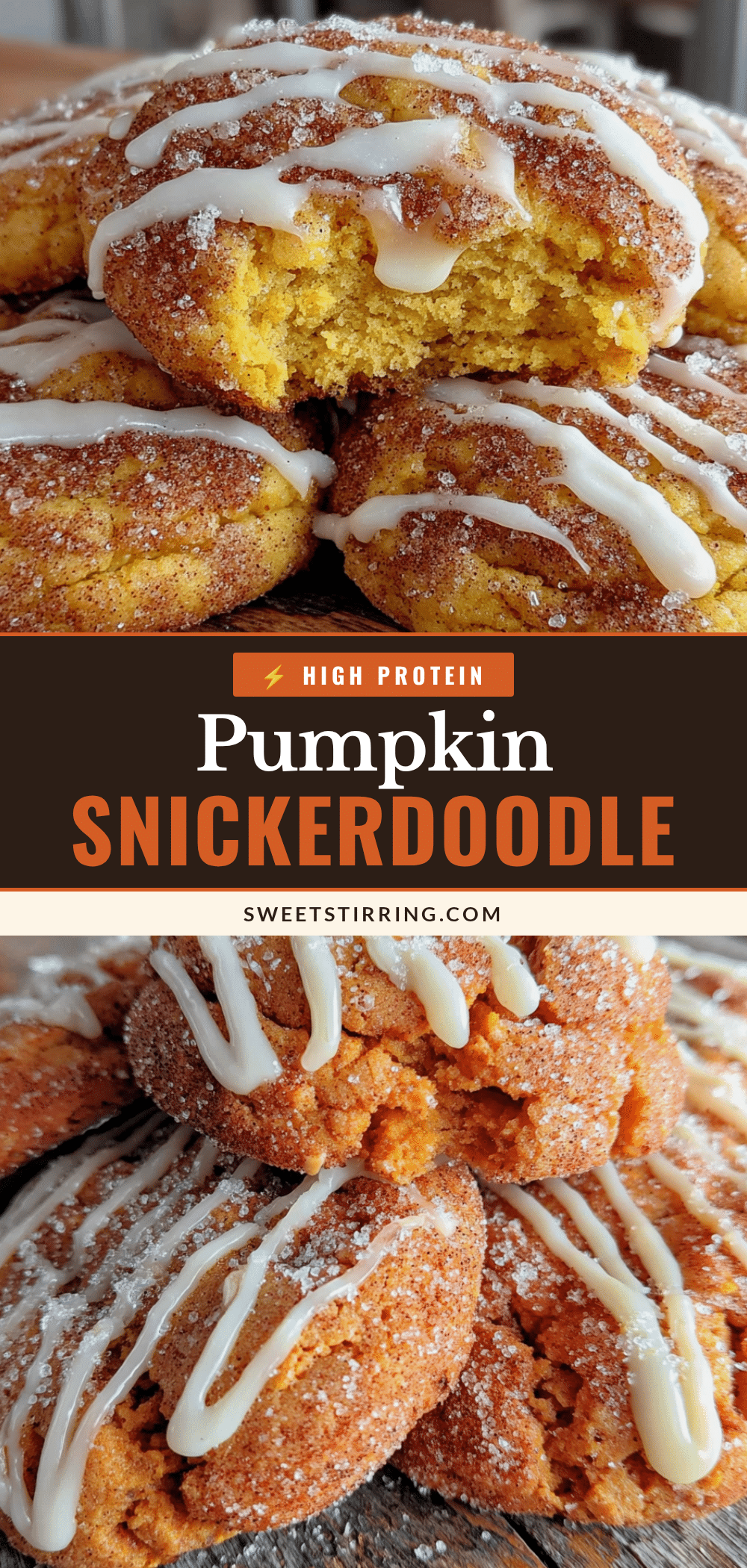 Crispy Iced Pumpkin Snickerdoodle Cookies recipe