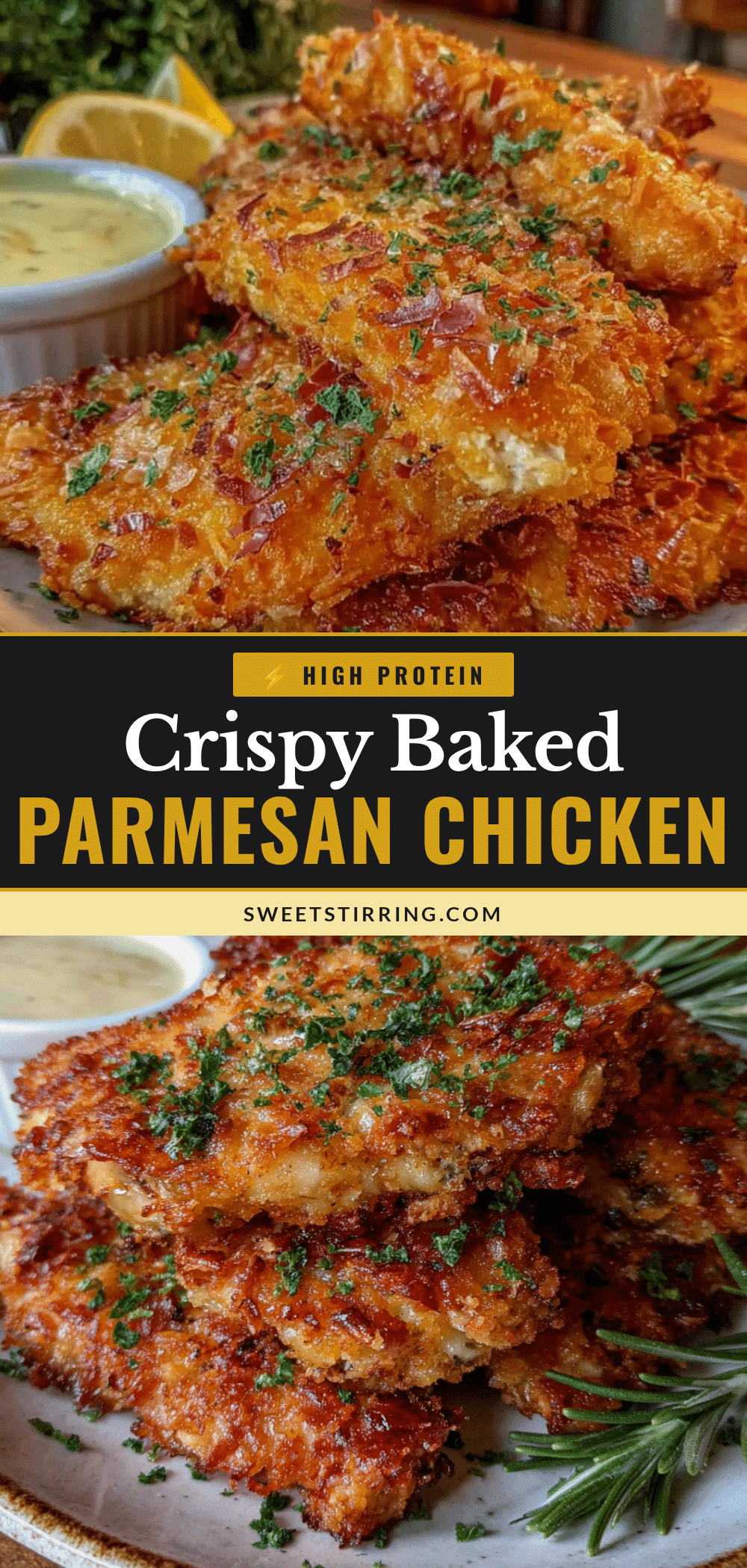 Crispy Parmesan Baked Chicken Tenders recipe