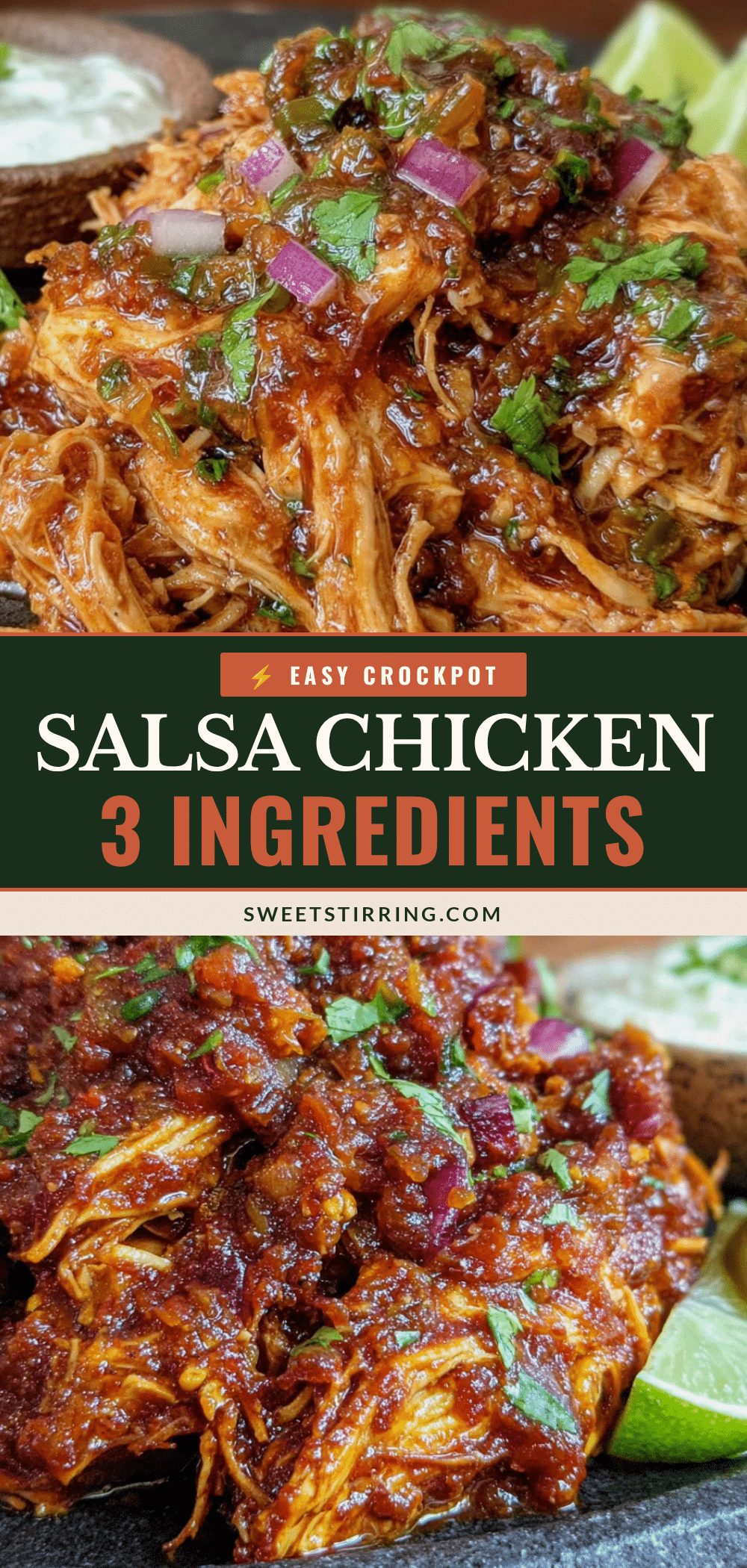 easy 3-ingredient crockpot salsa chicken recipe