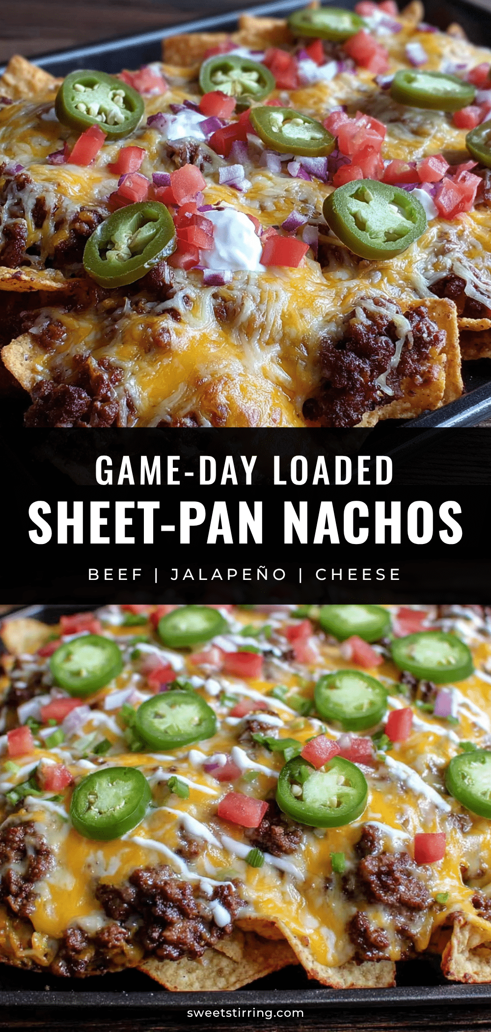 Game-Day Sheet-Pan Football Nachos with Ground Beef recipe