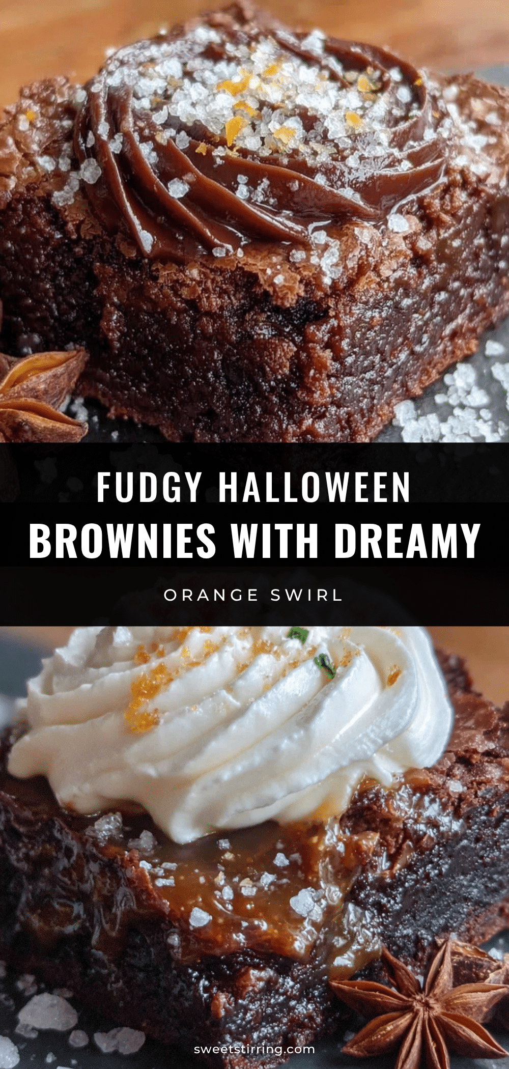 Halloween brownies with orange buttercream swirl recipe