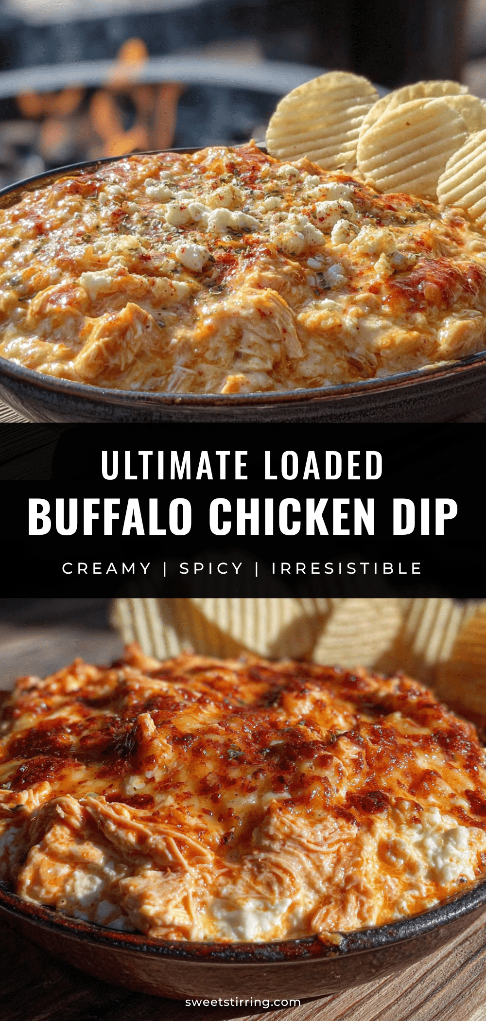 loaded buffalo chicken dip recipe