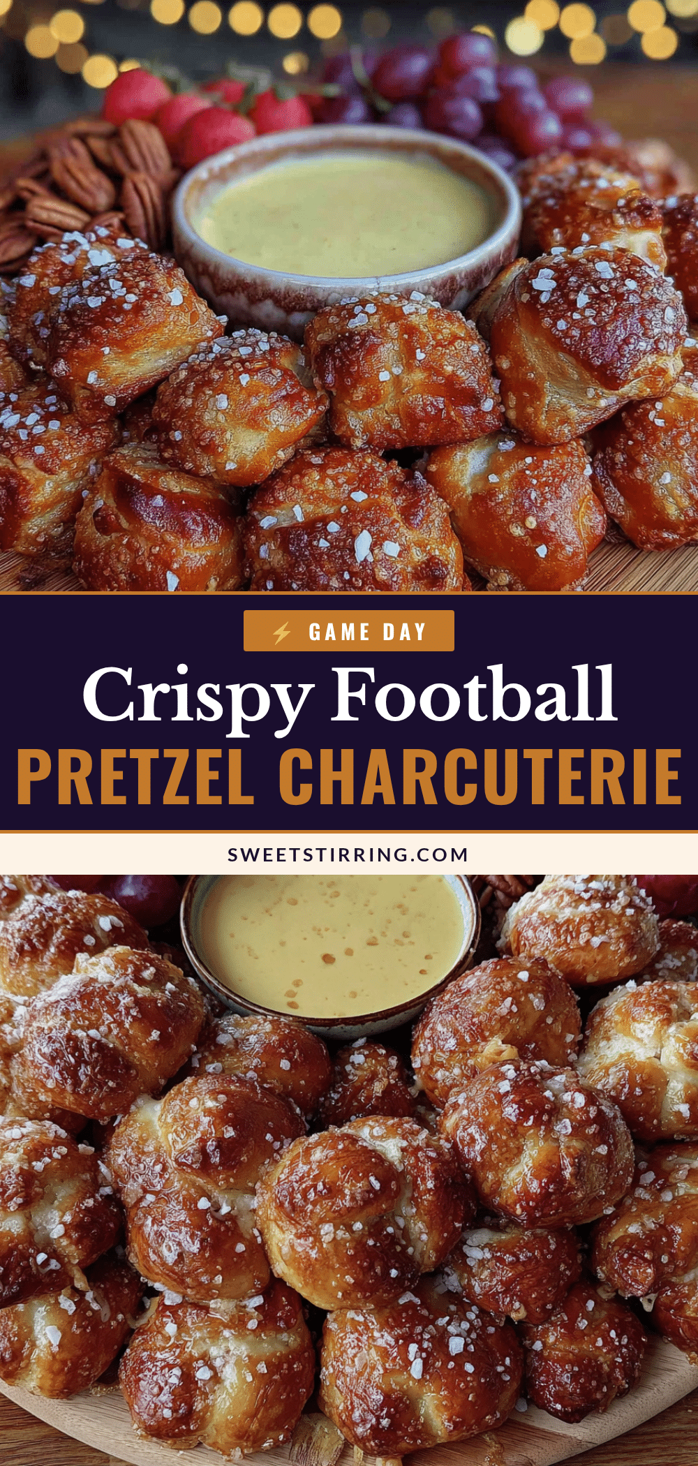 perfect crispy pretzel bite football charcuterie board recipe