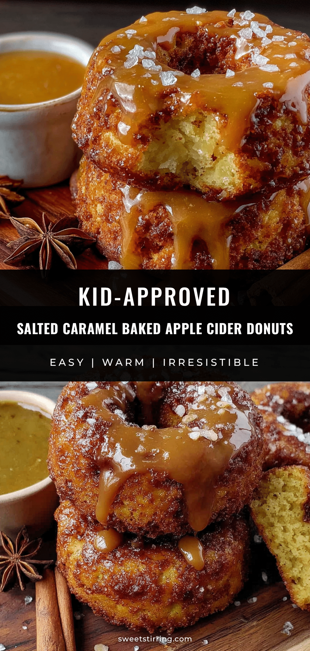 Salted caramel baked apple cider donuts recipe