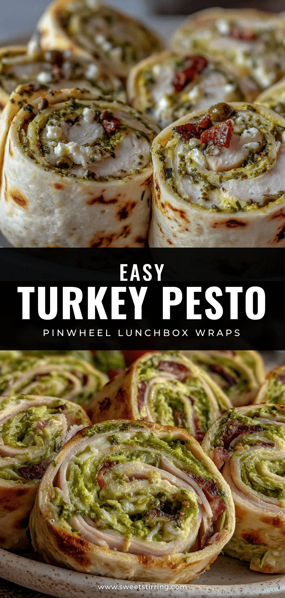 Turkey Pesto Pinwheel Lunchbox Wraps recipe