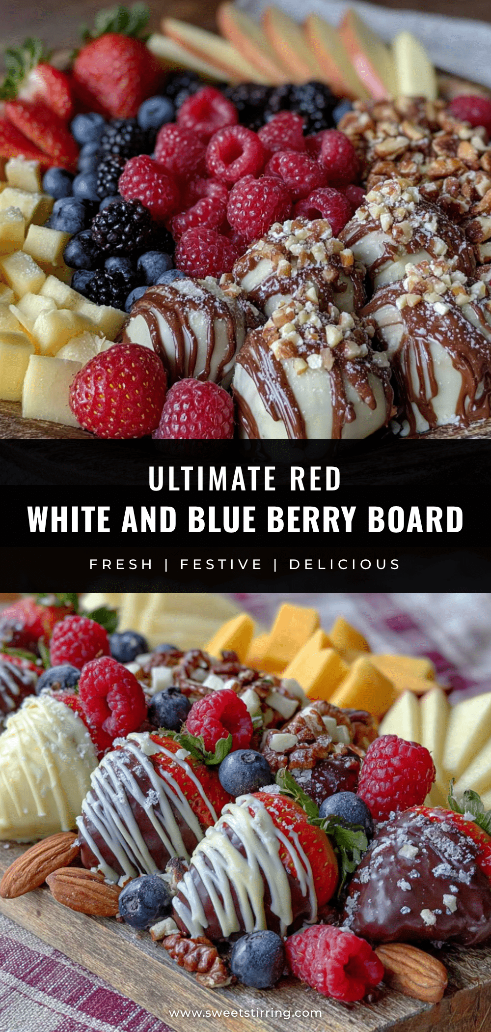Ultimate Red White and Blue Berry Board recipe